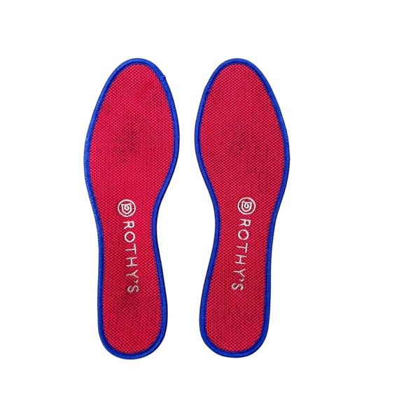 ROTHY’S The Loafer Slip On Flat Shoes Red Women’s Size 8 | Round Toe Blue Halo - Picture 10 of 11